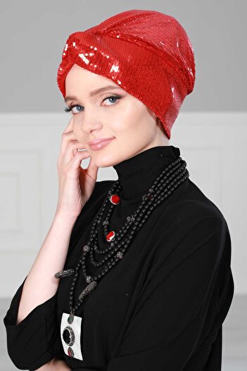 Ayşe Tasarım Mihrace Bone Sequined,B-4Py,Red