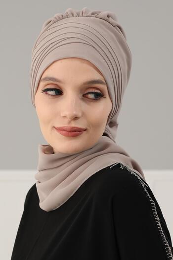 Aisha's Design Σχεδιασμός τουρμπάν με φουλάρι με χιαστί ράψιμο, σιφόν, HT-48, βιζόν