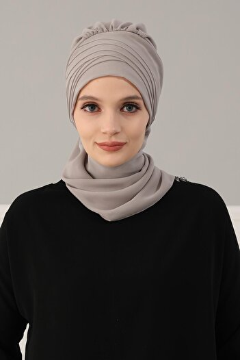 Aisha's Design Σχεδιασμός τουρμπάν με φουλάρι με χιαστί ράψιμο, σιφόν, HT-48, βιζόν
