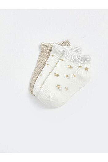 LC Waikiki Lcw Baby Embroidered Baby Girl Booties Socks 3-Piece