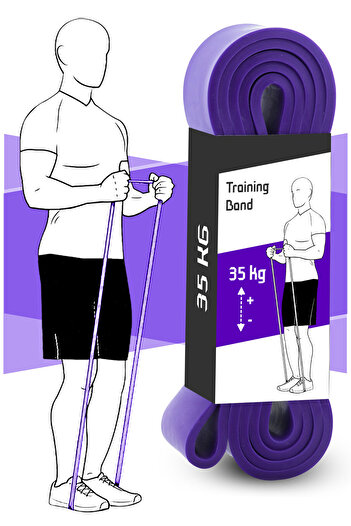 Soft Kare Bandă de rezistență de 35 kg - Bandă de antrenament musculară, Fitness Pilates Cross Training Purple Band