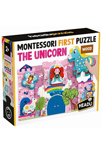 Headu Montessori First Puzzle the Unicorn Wood (2-5 Years)