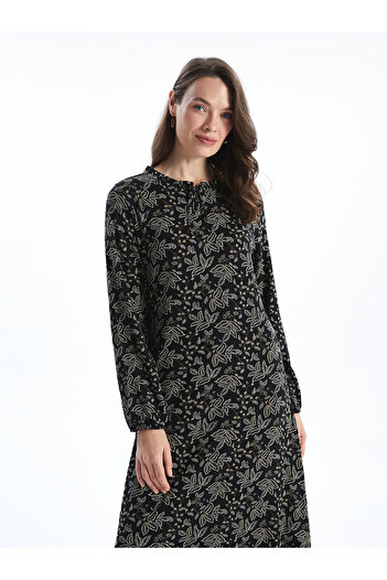 LC Waikiki Γυναικείο φόρεμα New Season Baglama Collar Floral - S5GG11Z8