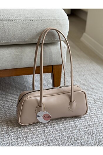 BAGLOVİS Long Strap Baget Mink Women's Shoulder Bag