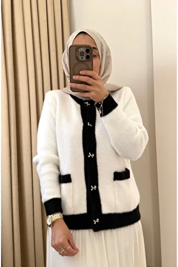 MERİÇ BOUTİQUE Bow Buttoned Cardigan