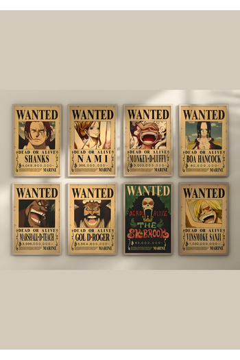Home One Piece Wanted 24'lü Anime Poster Seti, Yüksek Çözünürlük Parlak Kalın Fotograf Kağıdı