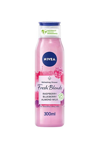 NIVEA Fresh Blends Refreshing Shower Gel Raspberry Blueberry Almond Milk 300ml