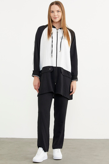 Sementa Zippered Tunic Crepe Set - Black