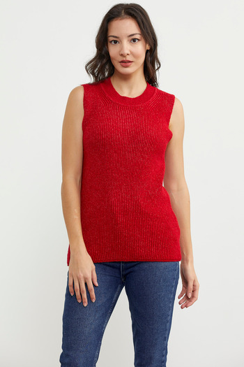 Sementa Derby Crew Neck Knitwear Sweater - Red
