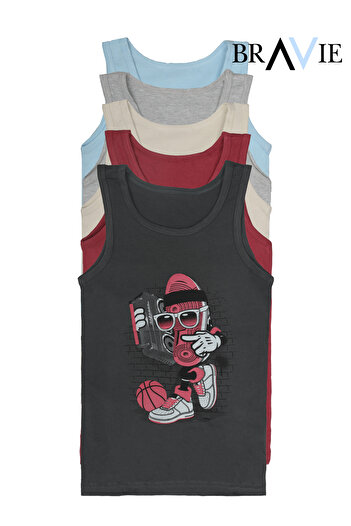 Bravie Colorful Illustrated Boy's Tank Top