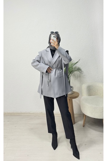 lurex moda Blazer Jacket with Shoulder Belt