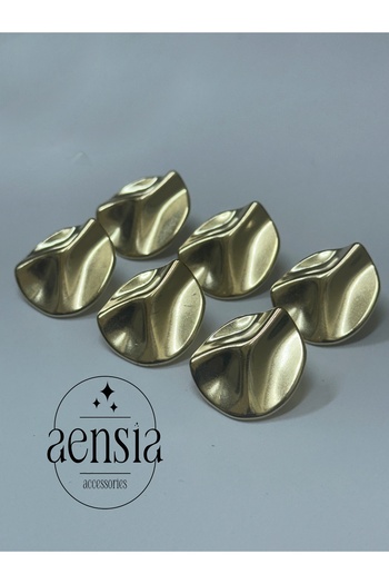 aensia 2.29 cm Embossed Gold Metal Trench Coat - Pack of 6