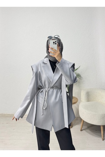 lurex moda Blazer Jacket with Shoulder Belt