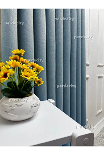 PERDECITY Natural Linen Background Curtain Single Wing (Without Pile) Plain Sewing
