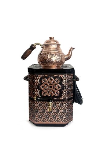 EMSALSAN 3L Antique Varnished Copper ELectric NostaLgic Tea BoiLer