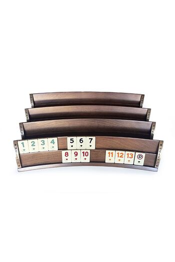 Helena Wood Art Oval Handmade Solid Wood Okey Set Plain