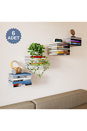 omilife Magician Shelf Wall Shelf Metal Bookshelf Hidden Bookshelf Invisible Decorative Wall Bookshelf 6 Pieces