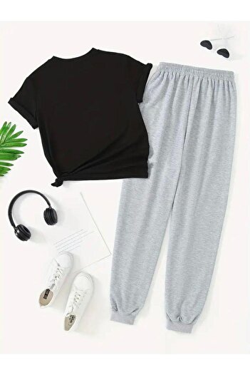 Medinenur Σετ αθλητικής φόρμας Jogger με στάμπα Teddy Bear - Άνετη εφαρμογή