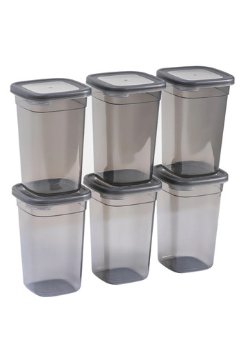 omilife 6 Pieces 12 Pieces 1.2 Liter Square Food and Pulse Storage Container Set Spice Jar