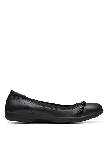 CLARKS Meadow Rae Black Leather CASUAL WOMEN SHOES