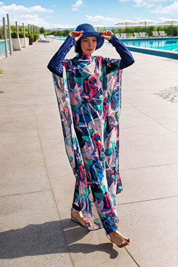 Marina P2430 Patterned Pareo Kaftan
