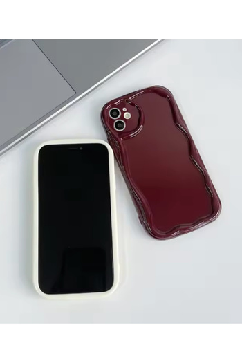 Go Aksesuar Iphone 11 Uyumlu Darbe Önleyici DALGALI BORDO ANTİŞOK Silikon Kılıf