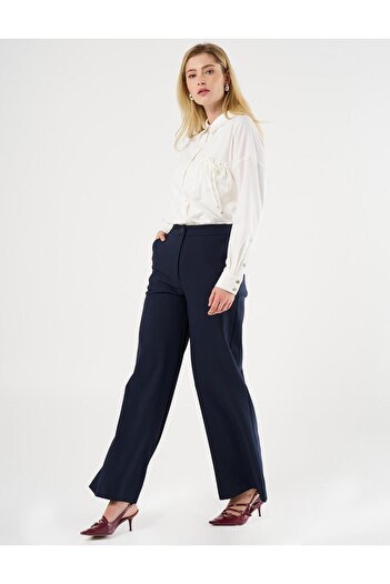 Kayra Wide Leg Classic Trousers Dark Navy