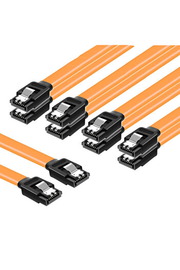 Choice 40cm 50pcs SATA III Cable, 6Gbps HDD SDD Data Cable, SATA 3.0 SATA Cable Locking Latch for SATA HDD,