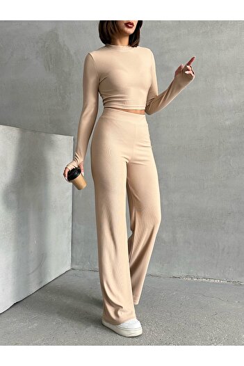 BEJNA Women's Finger Detailed Bottom Top Set