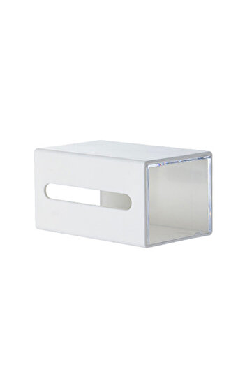 Choice WHITE 1pc Punch Free Bidirectional Storage Box For Makeup Removal, Cotton Hair Clips, And Debris Ext