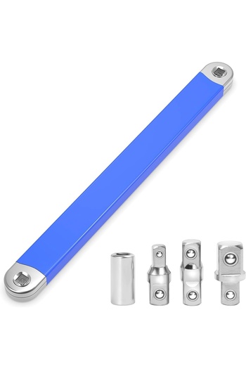 Choice Blue Compact Offset Extension Wrench with 4 Adapters Dual-purpose Impact Socket Ratchet Wrench Car S