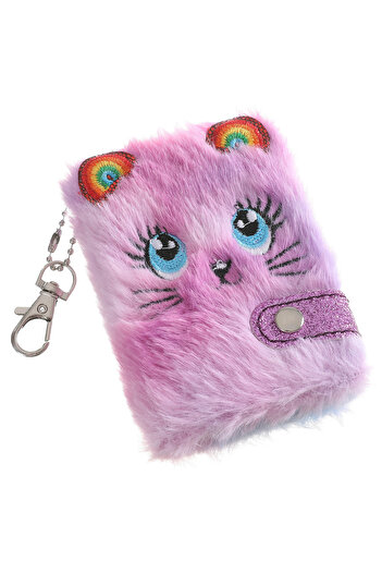 Choice 80 Sheets Purple Cat 4 Styles Cute Cat Plush Notebook For Girls Pendant Furry Cats Notebook Daily Pl