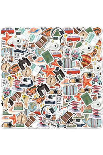 Choice 46pcs Vintage Travel Graffiti Decals Decorated Notebook Water Cup Diary Suitcase Guitar Classic T...