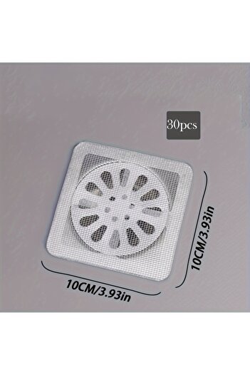 Choice 30pcs 10/20/30pcs Disposable Shower Drain Hair Catcher Mesh Stickers, Floor Drain Hair Filter, Dispo