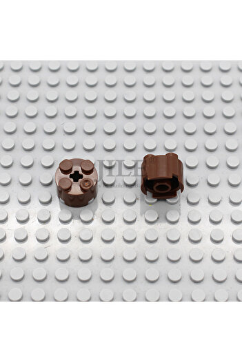 Choice brown 50pcs 50PCS MOC Bricks Parts Round 2x2 with Axle Hole 3941 Educational Building Blocks Compati