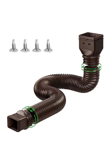 Choice Chocolate Rain Gutter Downspout Extensions Flexible Drain Downspout Extender Connector with 3x4in an