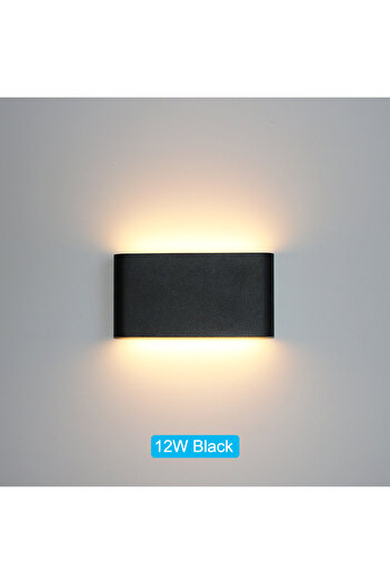 Choice Cool White(5500-7000K) 12W Black LED Outdoor Waterproof IP65 Wall Light Porch Garden Wall Lamp & Ind