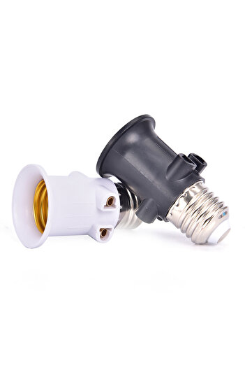 Choice White Pbt Fireproof E27 Bulb Adapter Lamp Holder Base Socket Conversion With Eu Plug