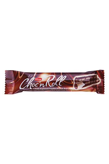 Elvan Choc N Roll Kakao Kaplamalı Fındık Kremalı Roll Gofret 16 Gr. 24 Adet (1 KUTU)