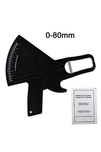 Choice1 Black 0-80mm Body Fat Measure Tester Analyzer Sebum Caliper Clamp Shaped Ruler Skinfold Test Instrum