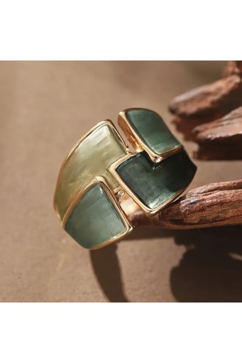 MAF Atölye French-Inspired Vintage Enamel Geometric Ring