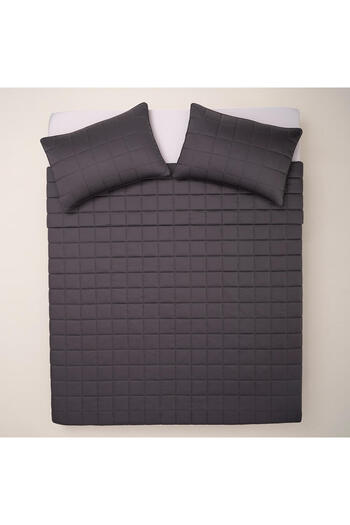 Penelope Anthracite Lia Series - 100% Cotton Satin Bedspread, 300X280 cm