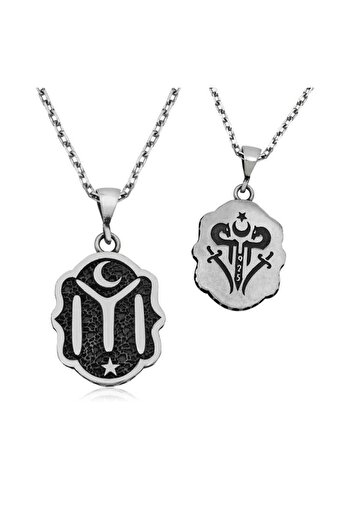 robotrend ​ Silver Kayi Length Engraved Necklace