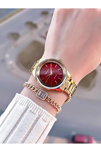 Ferrucci Special Series Women's Wrist Watch & Bracelet - Steel Band, Tarnish Color, Throwback Vs.Blkt.0094