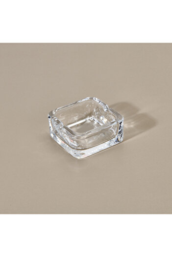 delı glassware Deli Glassware Τετράγωνο Γυάλινο Τασάκι - Διαφανές - 9x9 cm