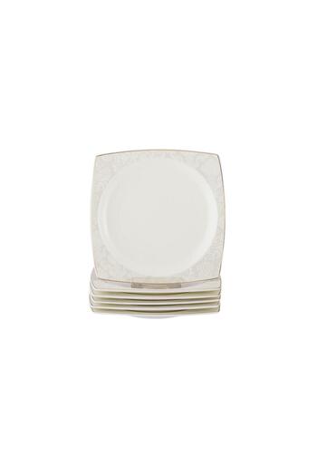 Dania A set of square porcelain dessert plates, 6 pieces