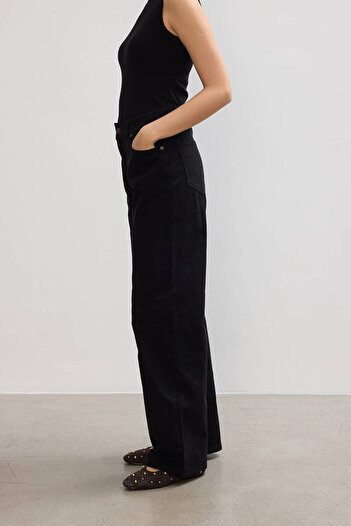 BE BLUE Black Gabardine Trousers
