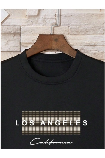 MOONBULL Men's Los Angeles Dotted Printed Oversize T-Shirt
