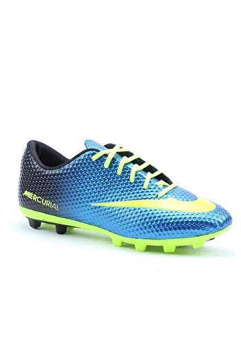 Walked " 401 Blue Yellow Sockless Football Boots – Comfortable Football Performance"