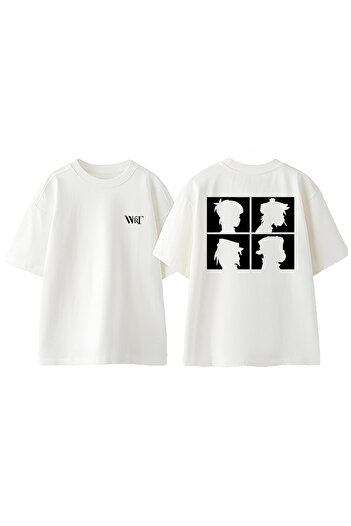 THEWERT Μπλουζάκι Gorillaz Demon Days Design Back Printed Βαμβακερό λευκό oversize μπλουζάκι